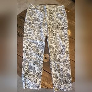 NYDJ Women's Jeans - Size 18 Ankle - Paisley Black/White Denim